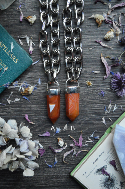 Carnelian Chunky Chain Necklace