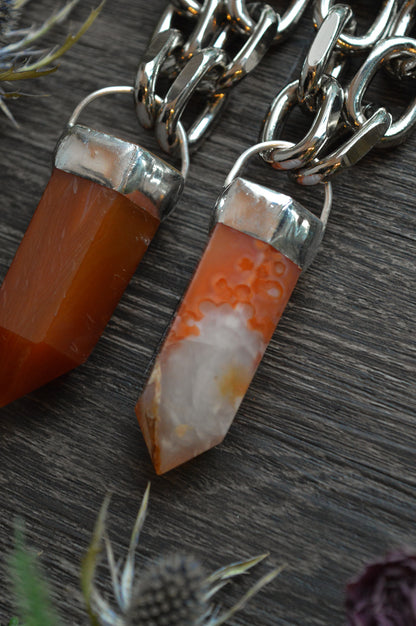 Carnelian Chunky Chain Necklace