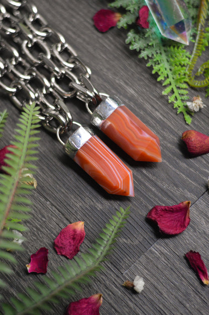 Carnelian Chunky Chain Necklace