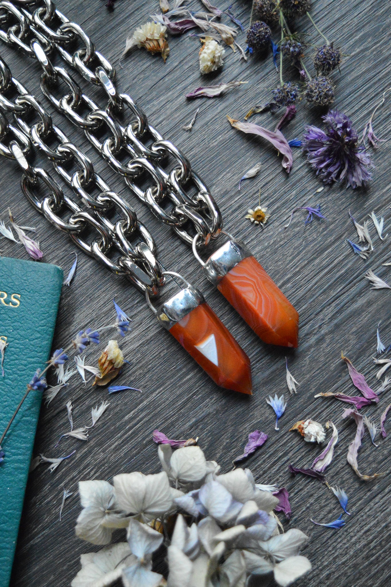 Carnelian Chunky Chain Necklace