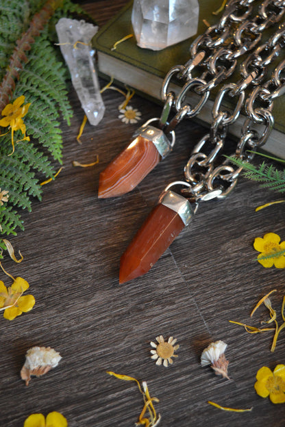 Carnelian Chunky Chain Necklace