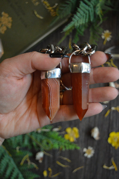 Carnelian Chunky Chain Necklace