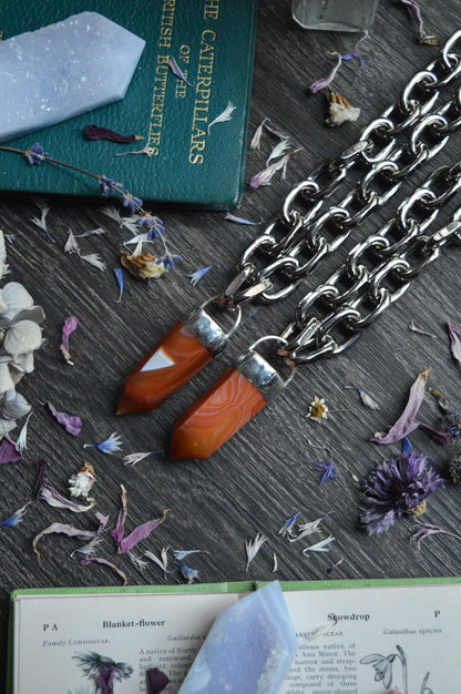 Carnelian Chunky Chain Necklace