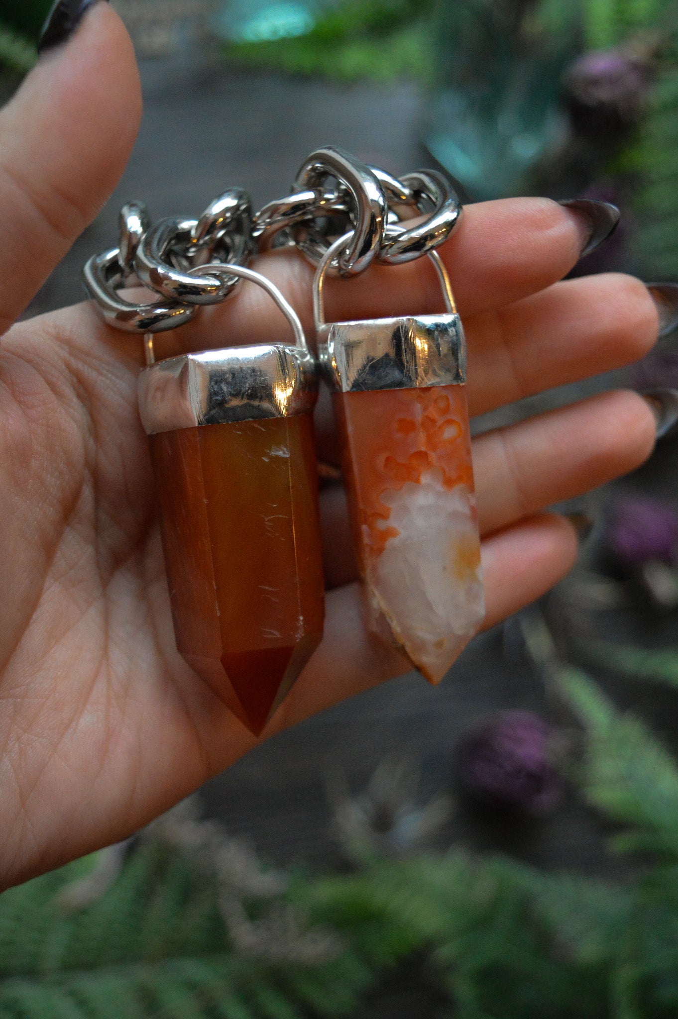 Carnelian Chunky Chain Necklace