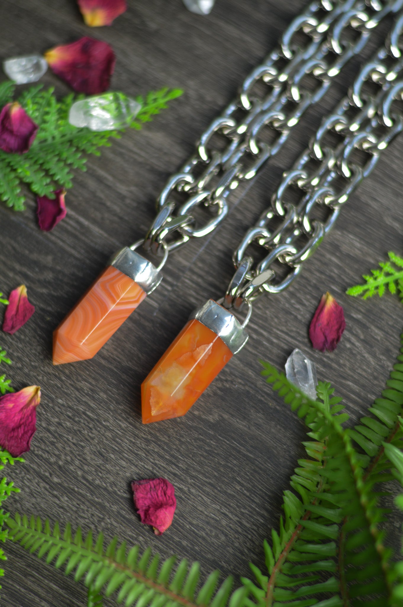 Carnelian Chunky Chain Necklace