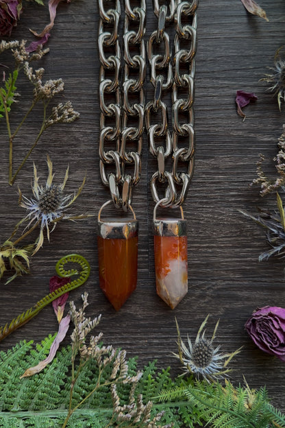 Carnelian Chunky Chain Necklace