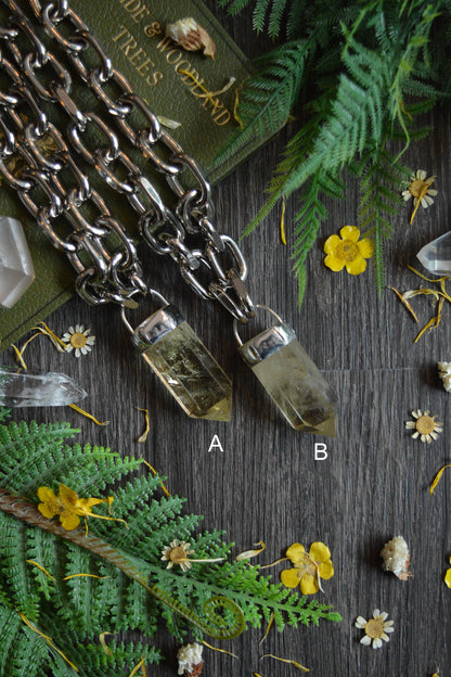 Citrine Chunky Chain Necklace