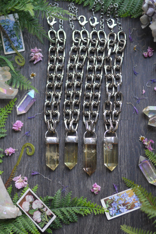 Citrine Chunky Chain Necklace