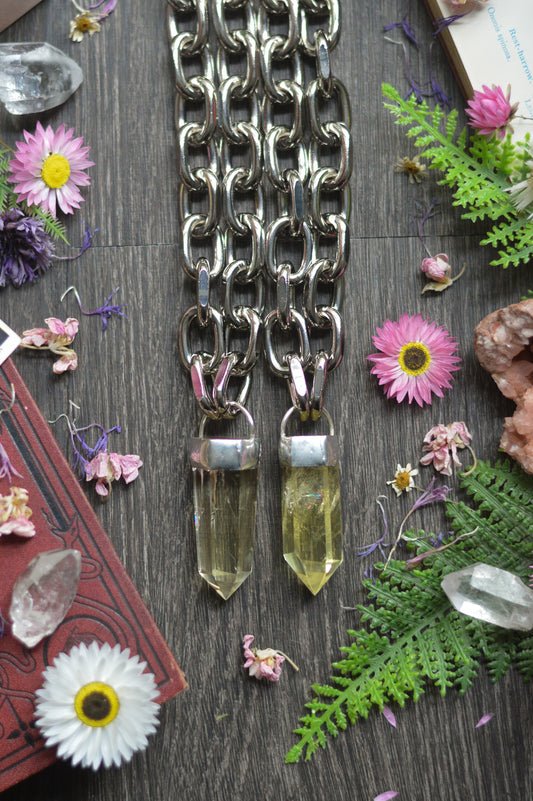 Citrine Chunky Chain Necklace