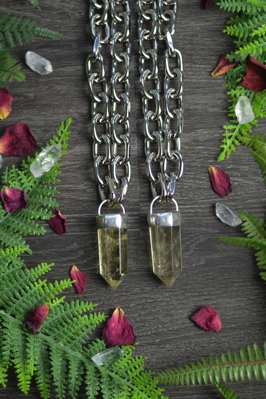 Citrine Chunky Chain Necklace
