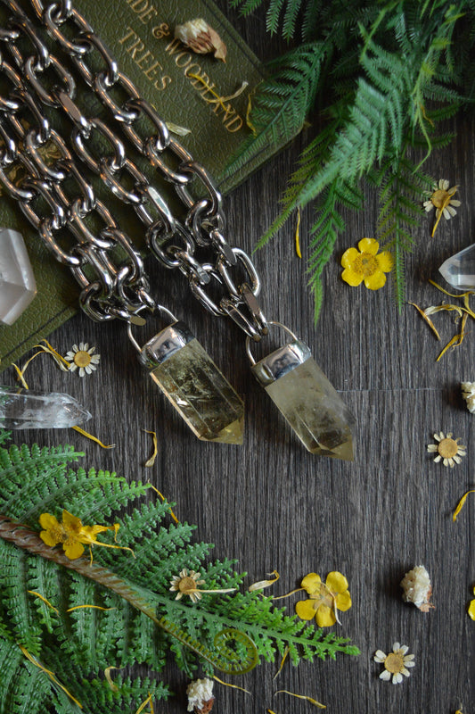 Citrine Chunky Chain Necklace