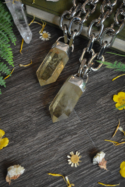 Citrine Chunky Chain Necklace