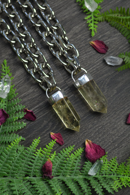 Citrine Chunky Chain Necklace