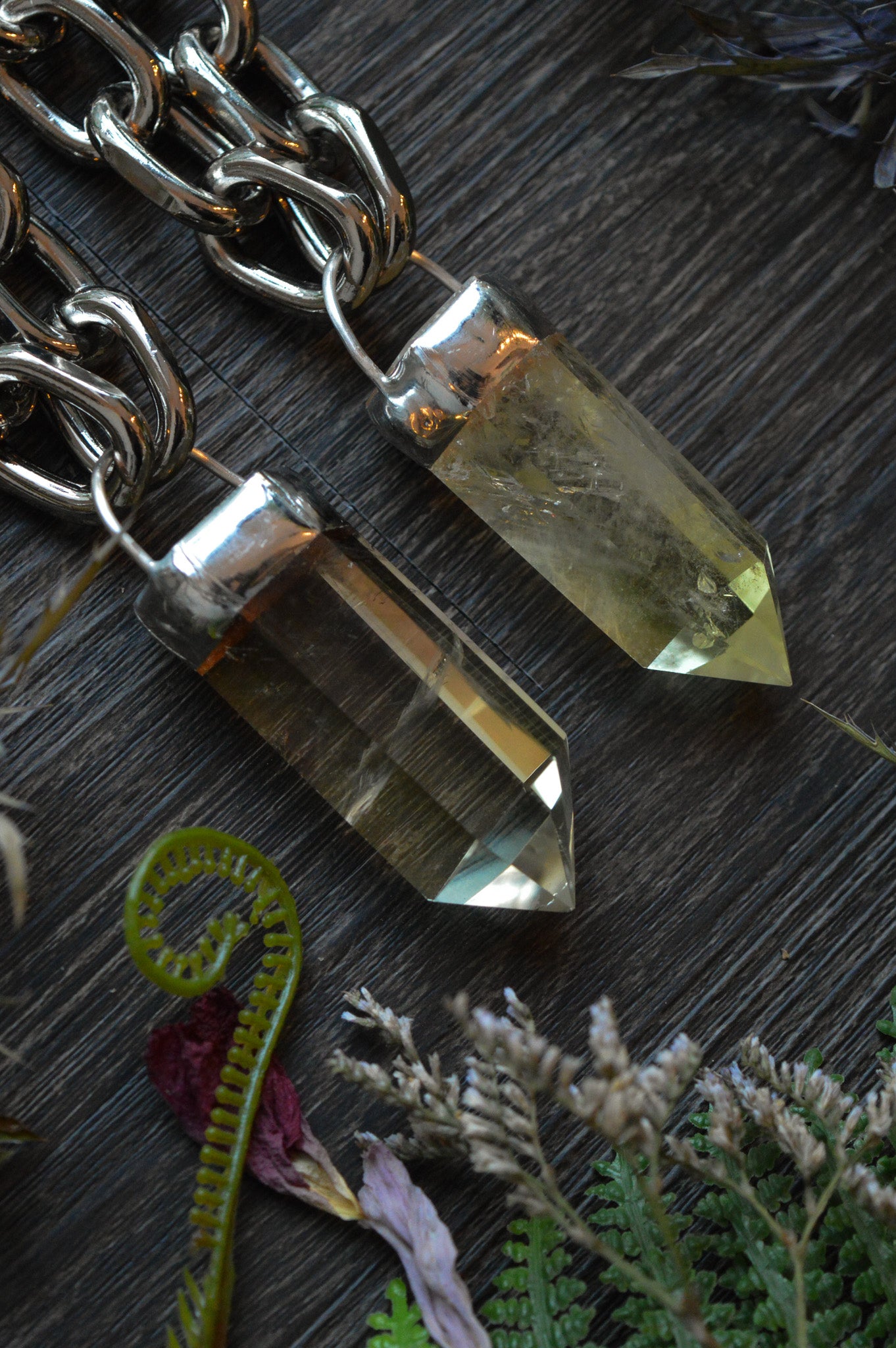 Citrine Chunky Chain Necklace