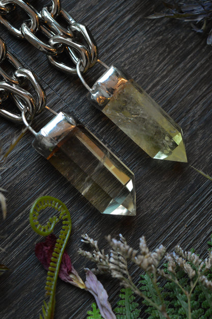 Citrine Chunky Chain Necklace