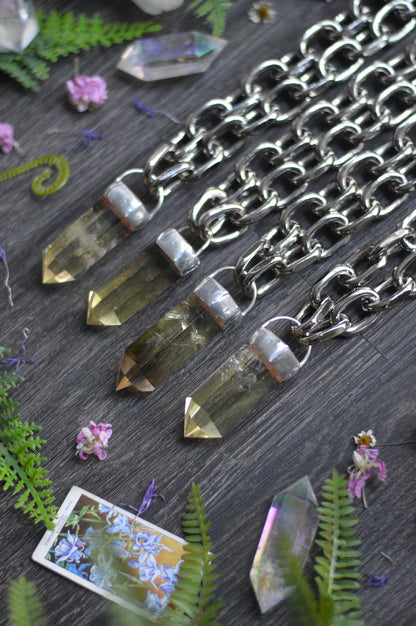 Citrine Chunky Chain Necklace