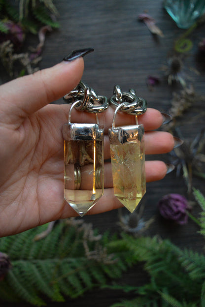 Citrine Chunky Chain Necklace