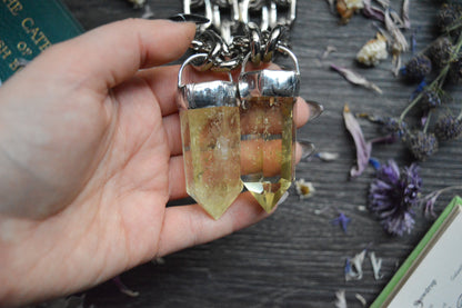 Citrine Chunky Chain Necklace