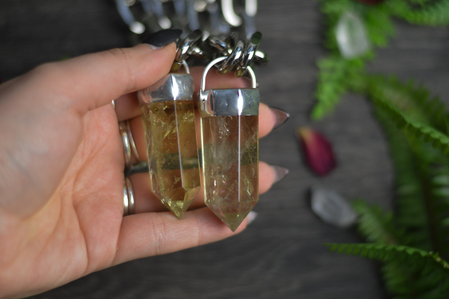 Citrine Chunky Chain Necklace