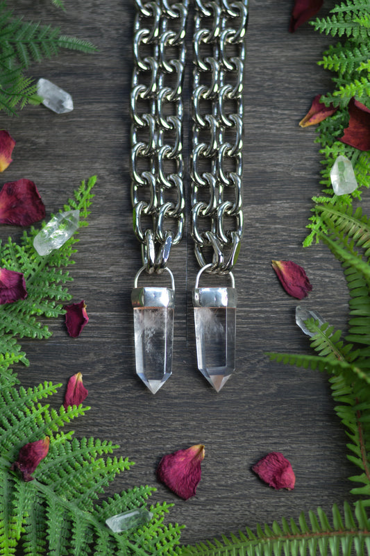 Clear Quartz Chunky Chain Necklace