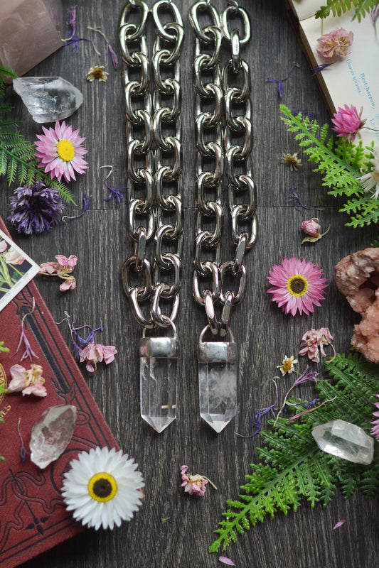 Clear Quartz Chunky Chain Necklace