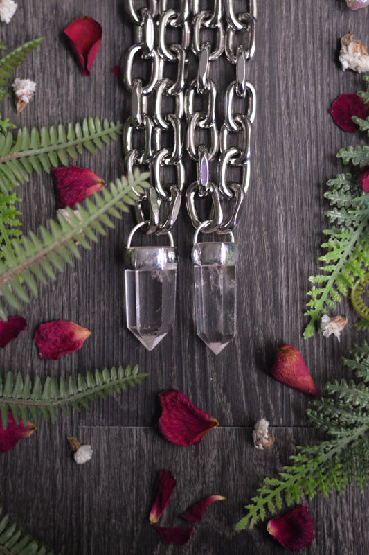 Clear Quartz Chunky Chain Necklace