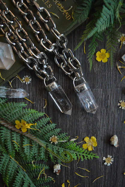 Clear Quartz Chunky Chain Necklace