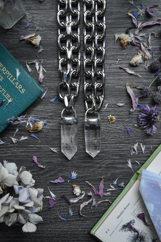 Clear Quartz Chunky Chain Necklace