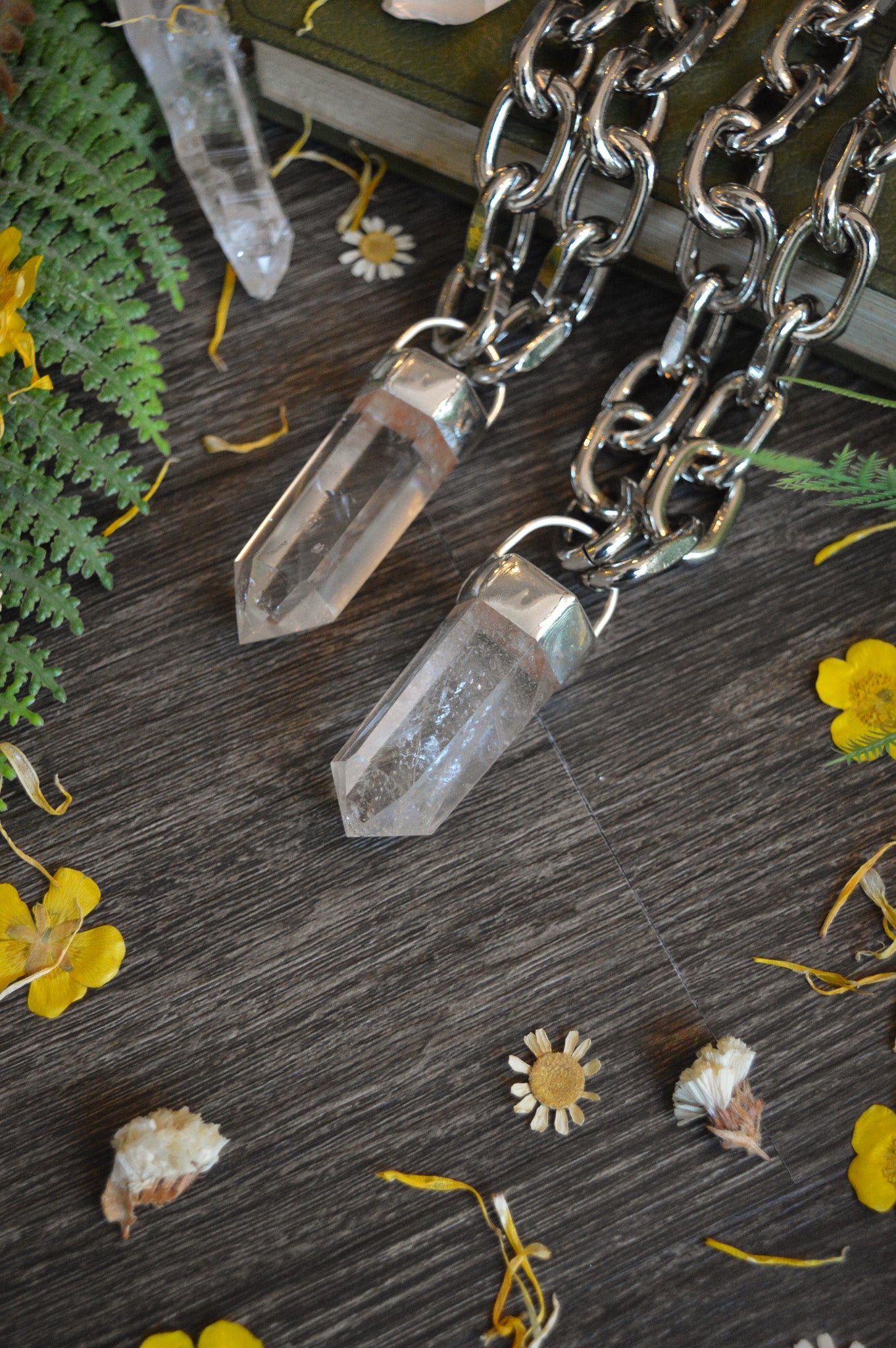 Clear Quartz Chunky Chain Necklace