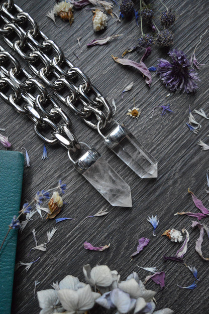 Clear Quartz Chunky Chain Necklace