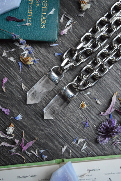 Clear Quartz Chunky Chain Necklace