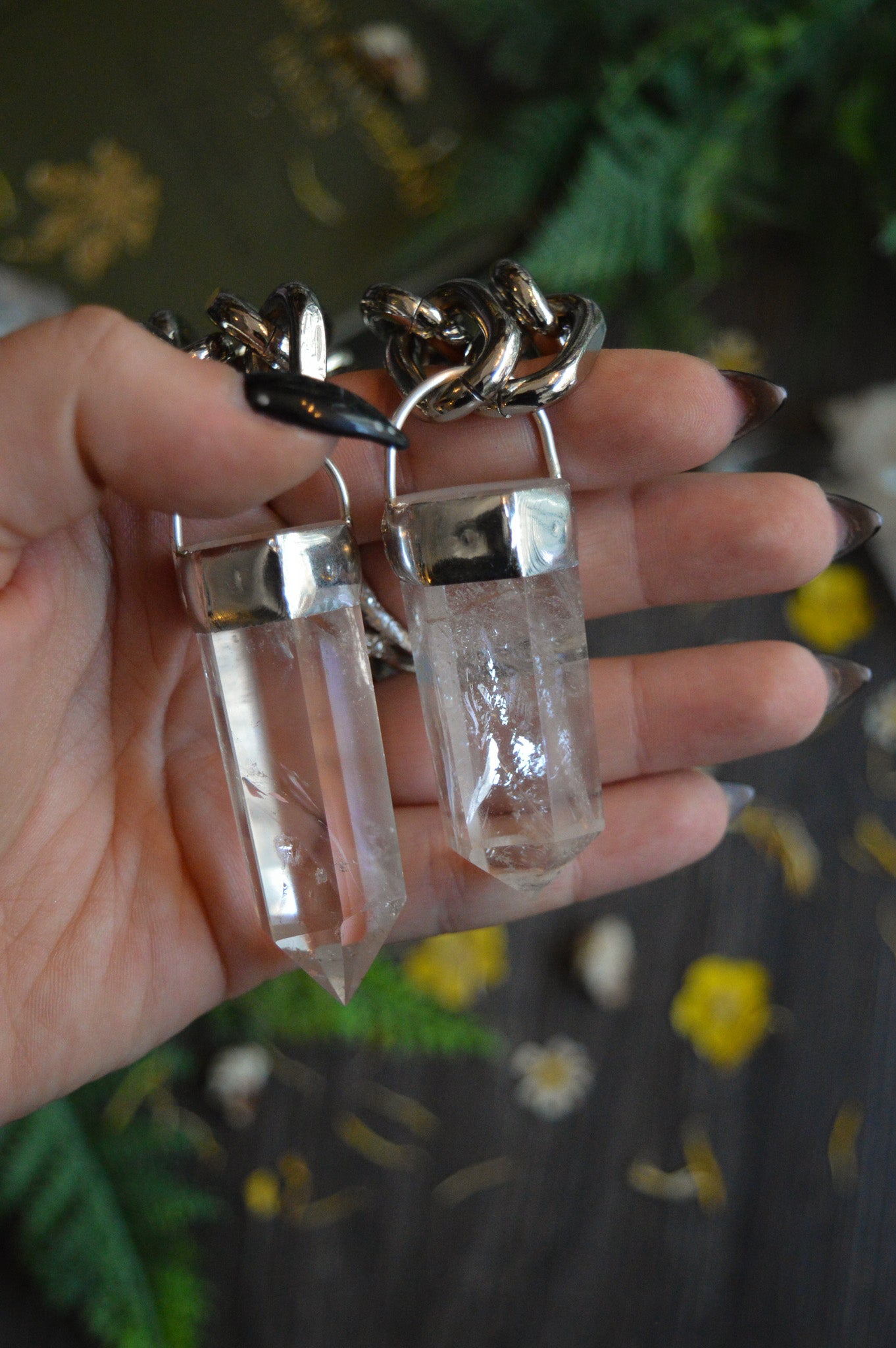 Clear Quartz Chunky Chain Necklace