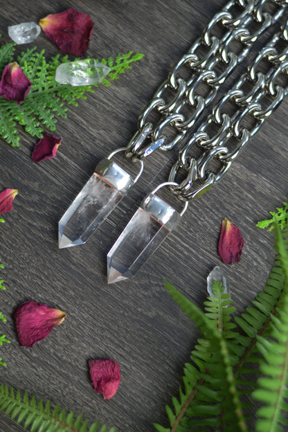 Clear Quartz Chunky Chain Necklace
