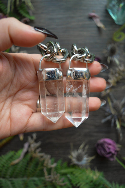 Clear Quartz Chunky Chain Necklace