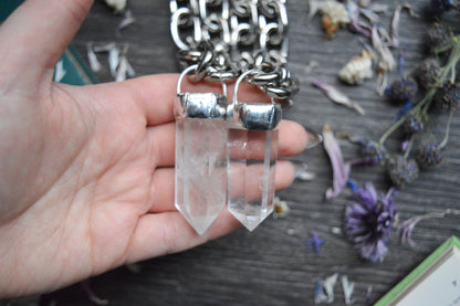 Clear Quartz Chunky Chain Necklace