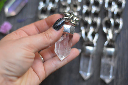 Clear Quartz Chunky Chain Necklace