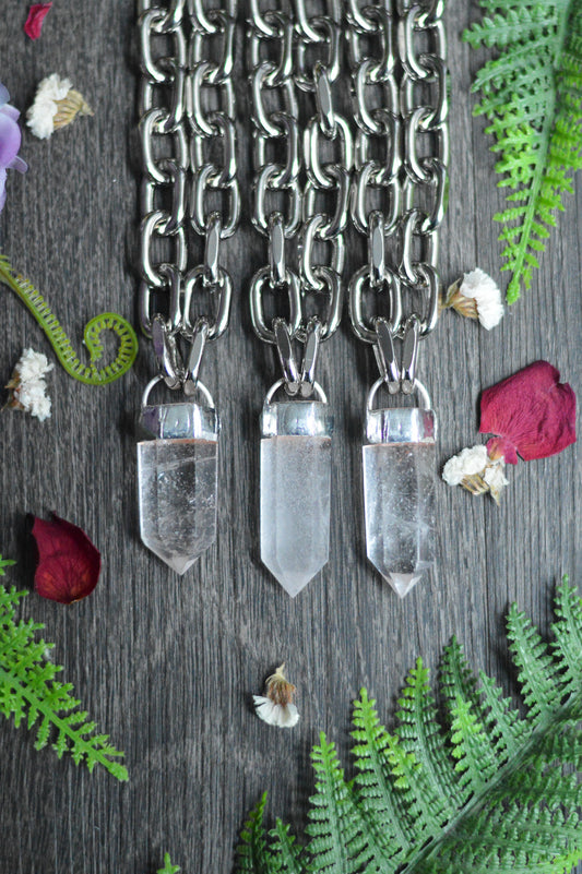 Clear Quartz Chunky Chain Necklace