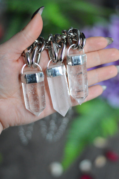 Clear Quartz Chunky Chain Necklace