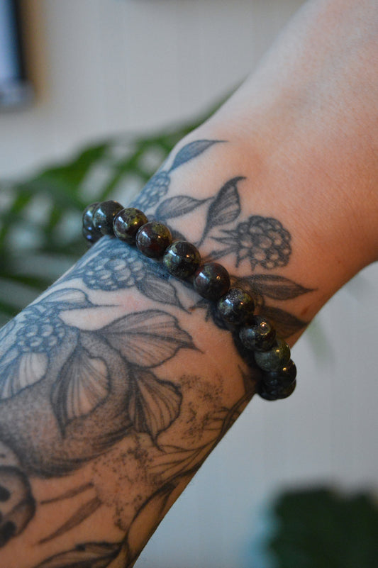 Dragon's Blood Jasper Bead Bracelet
