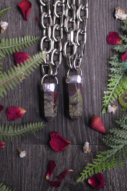 Dragon's Blood Jasper Chunky Chain Necklace