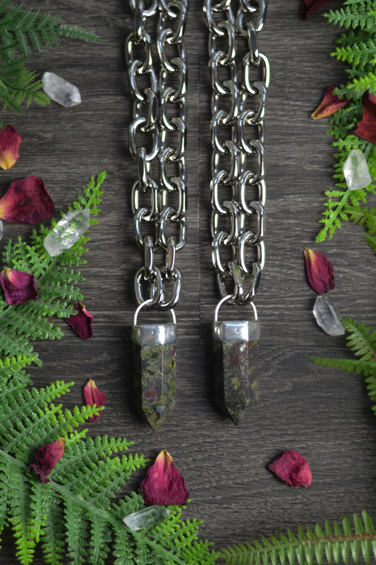 Dragon's Blood Jasper Chunky Chain Necklace