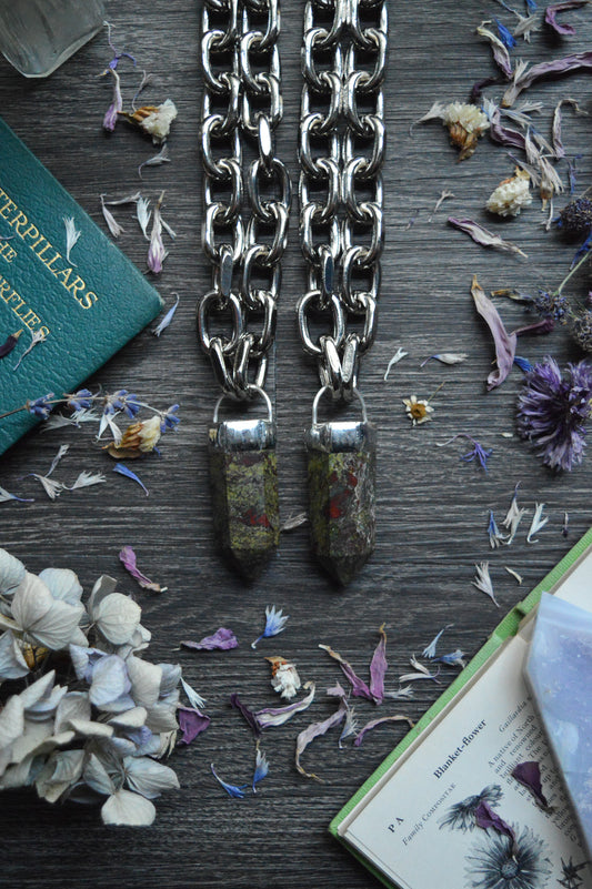 Dragon's Blood Jasper Chunky Chain Necklace