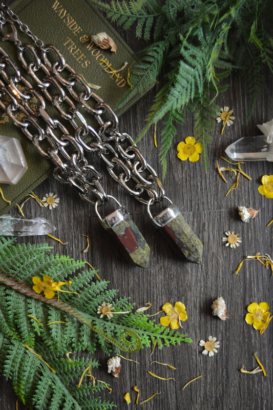 Dragon's Blood Jasper Chunky Chain Necklace