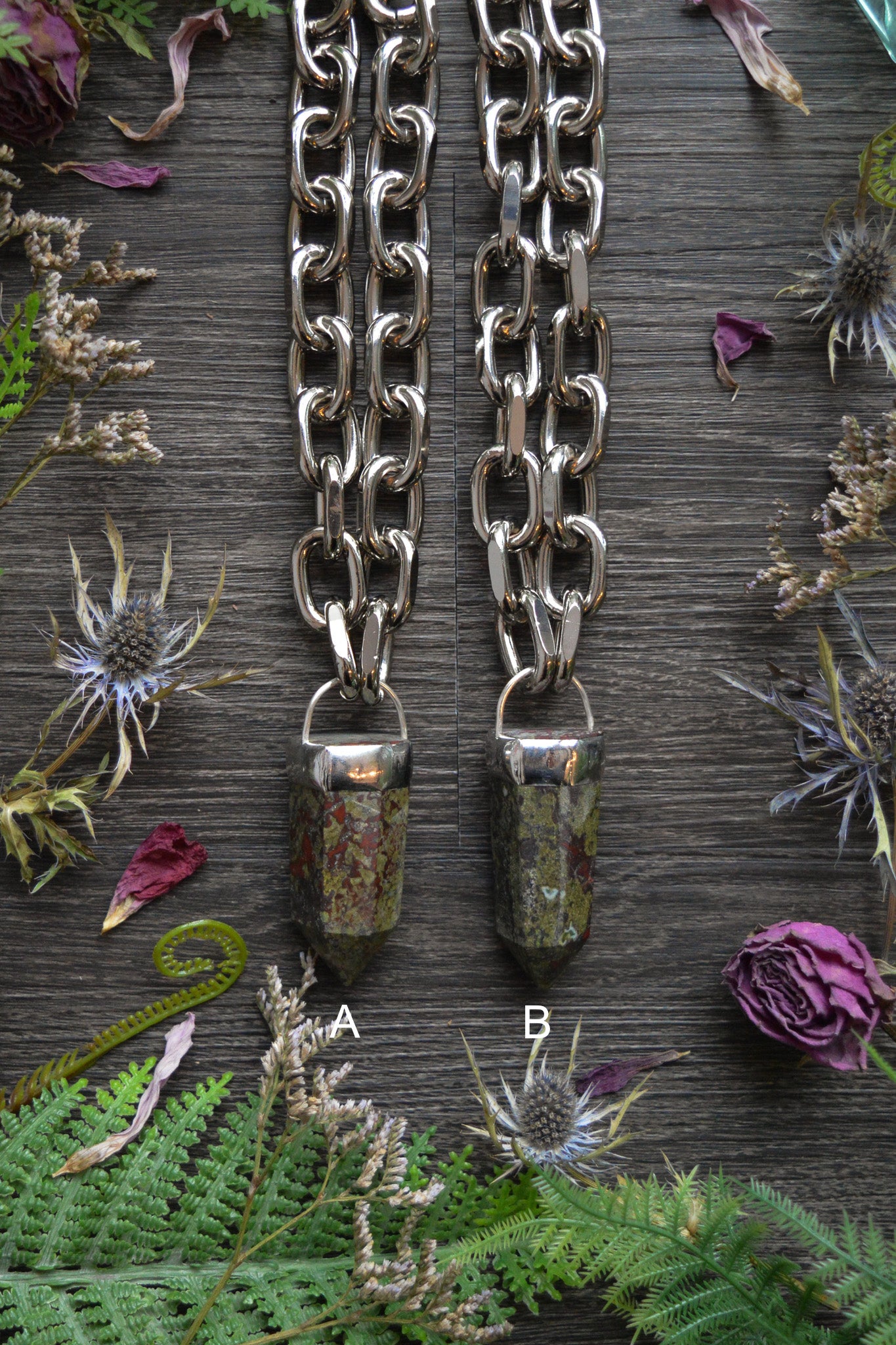 Dragon's Blood Jasper Chunky Chain Necklace