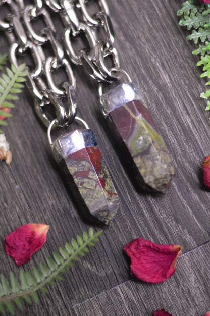 Dragon's Blood Jasper Chunky Chain Necklace