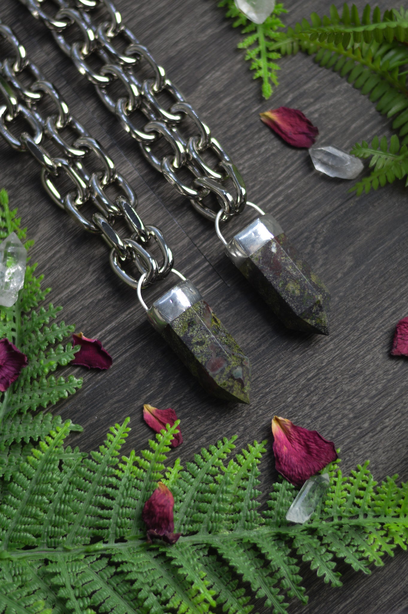 Dragon's Blood Jasper Chunky Chain Necklace