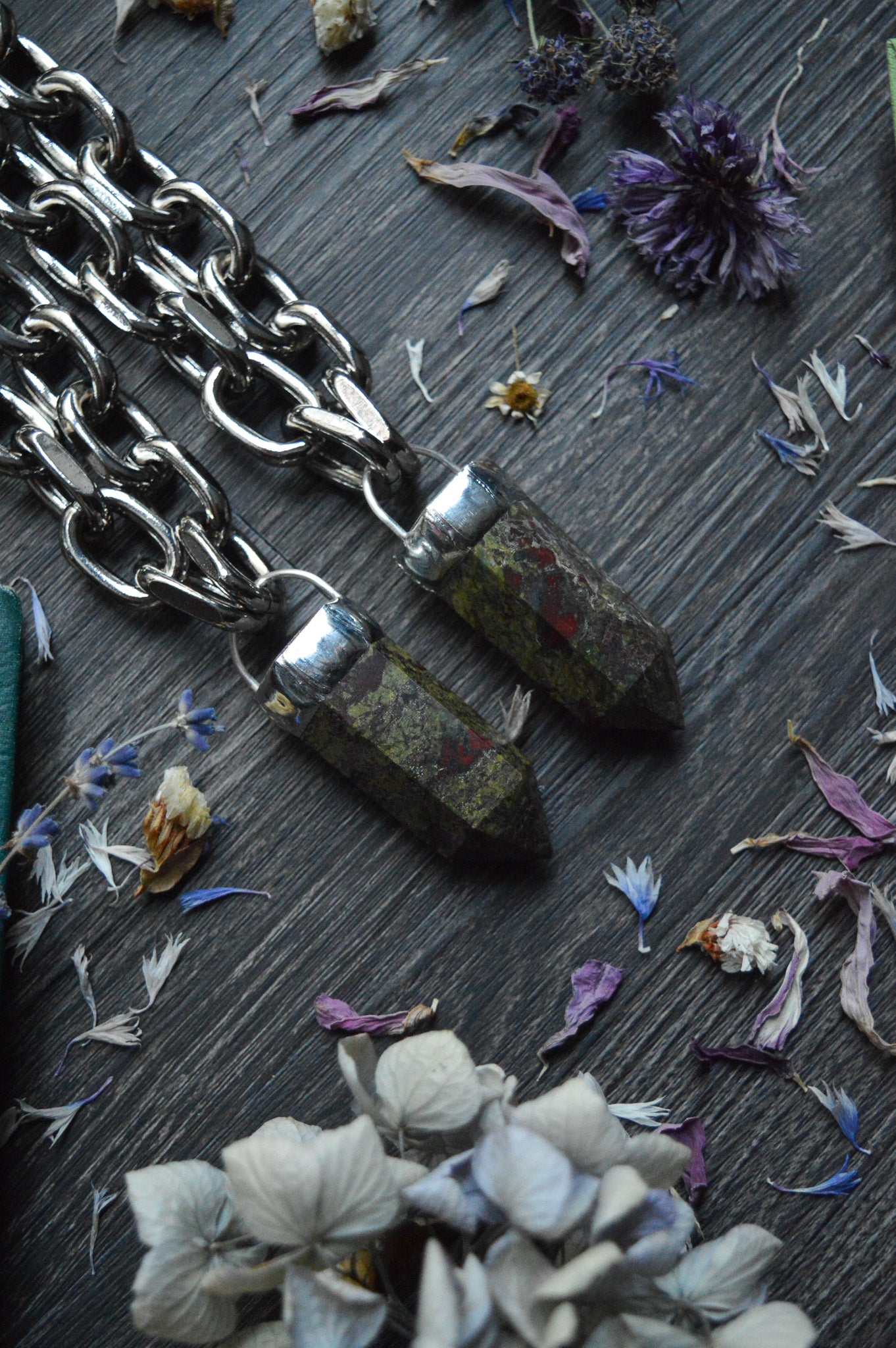 Dragon's Blood Jasper Chunky Chain Necklace