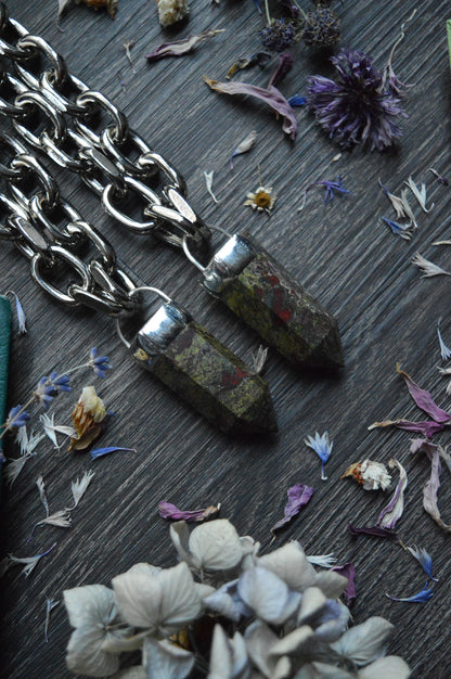 Dragon's Blood Jasper Chunky Chain Necklace