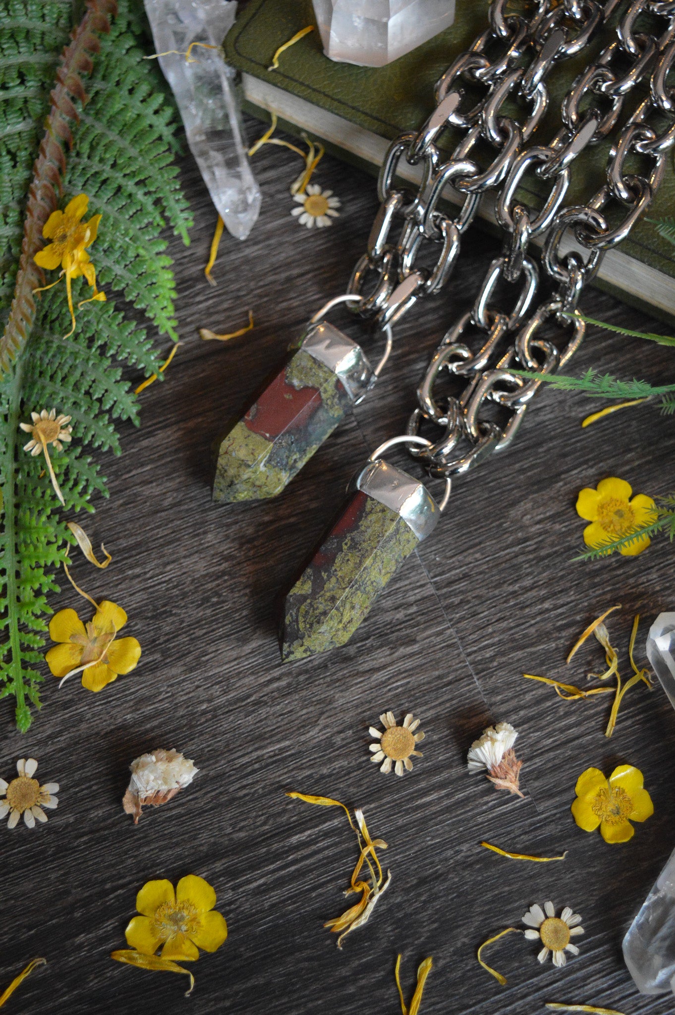 Dragon's Blood Jasper Chunky Chain Necklace