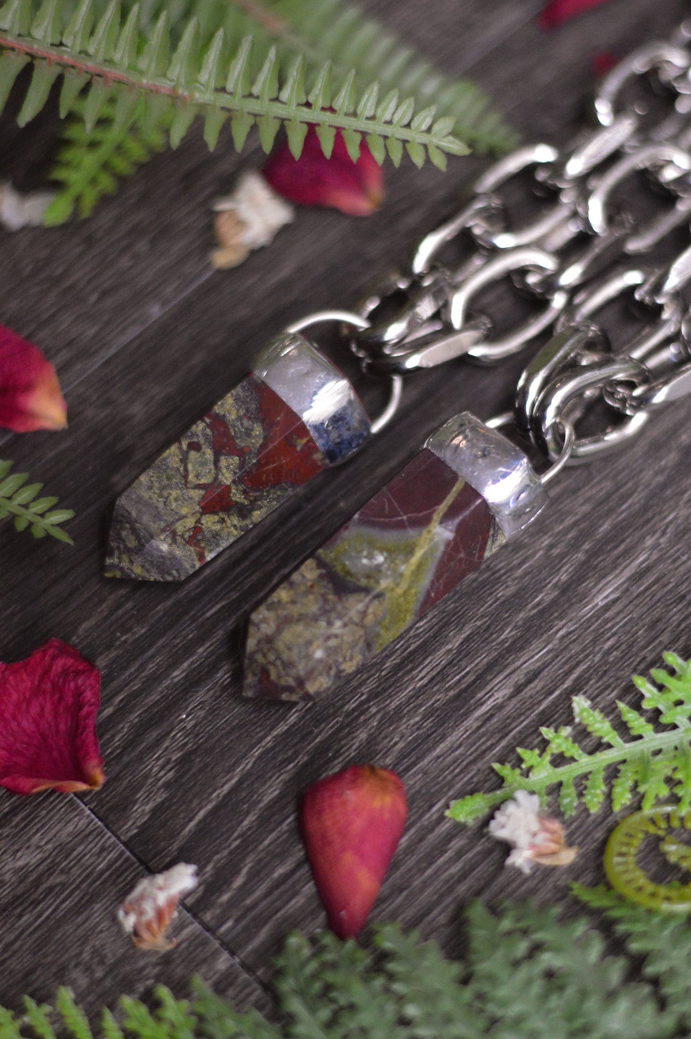 Dragon's Blood Jasper Chunky Chain Necklace
